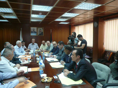 وفد اردني من شركة المدن الصناعية الاردنية يزور غرفة تجارة وصناعة نابلس 11/7/2012